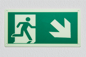 Salida derecha flecha - Plástico impreso